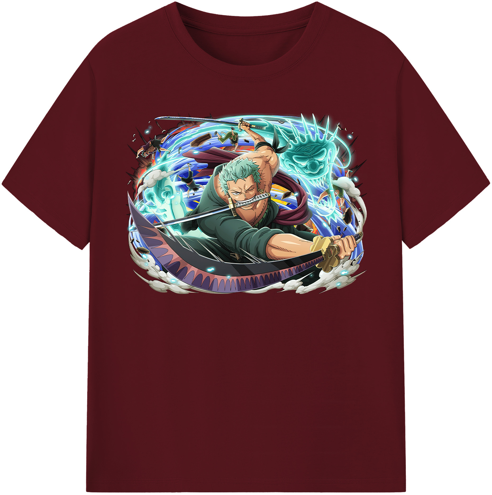 ワンピース ロロノア・ゾロ ONE PIECE Roronoa Zoro 綿100％半袖Tシャツ（フロントプリント）